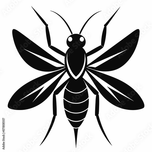 Mosquito logo icon black shape white background