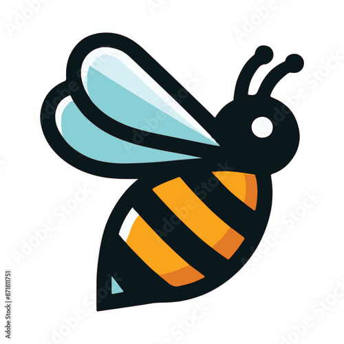 Cute Bee Silhouette Vector Illustration Design