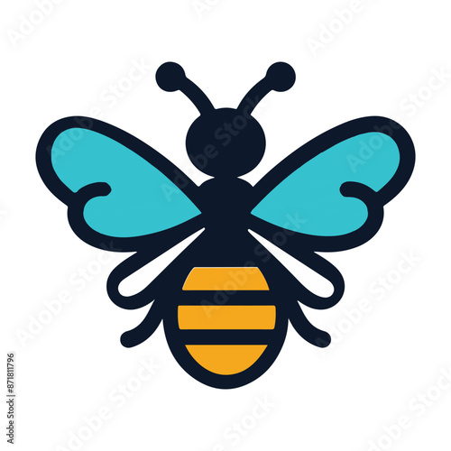 Cute Bee Silhouette Vector Illustration Design