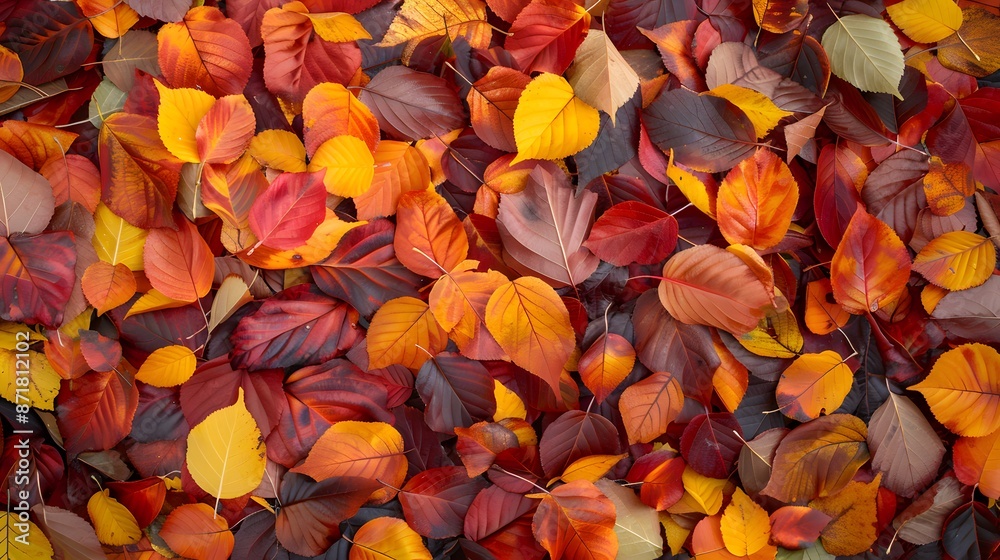 abstract red and orange autumn leaves background. Vibrant seasonal background pattern abstract red and orange autumn leaves background. Vibrant seasonal background pattern