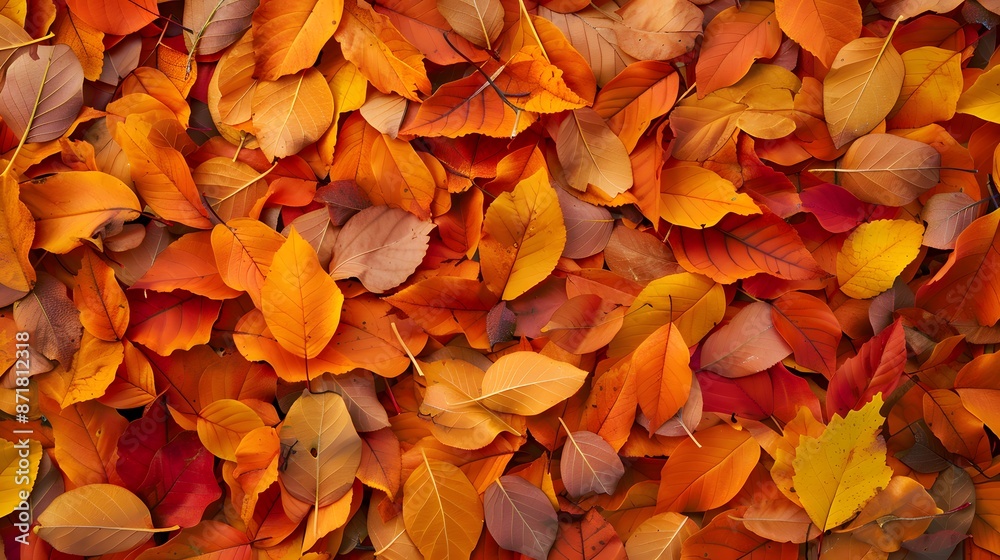 abstract red and orange autumn leaves background. Vibrant seasonal background pattern abstract red and orange autumn leaves background. Vibrant seasonal background pattern