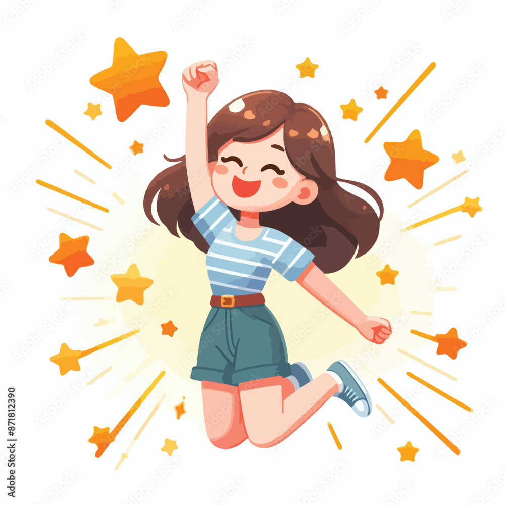 Vector image of a woman expressing her freedom Vector image of a woman expressing her freedom