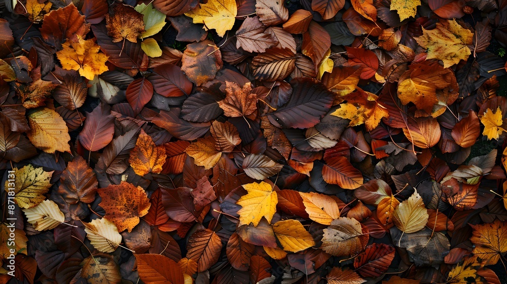abstract red and orange autumn leaves background. Vibrant seasonal background pattern abstract red and orange autumn leaves background. Vibrant seasonal background pattern
