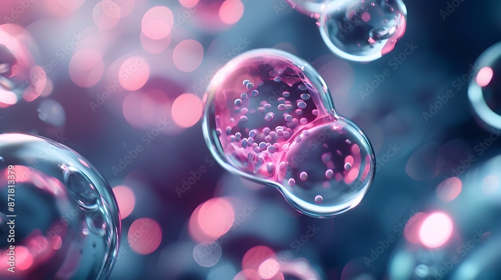 Transparent Skin Cell Glowing in a Futuristic Lab with Pixel Art Bubbles Transparent Skin Cell Glowing in a Futuristic Lab with Pixel Art Bubbles