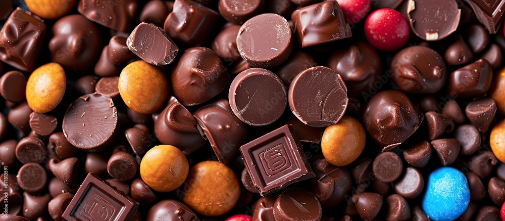 A child's favorite, vibrant chocolate with an appealing appearance, perfect for copy space image. A child's favorite, vibrant chocolate with an appealing appearance, perfect for copy space image.