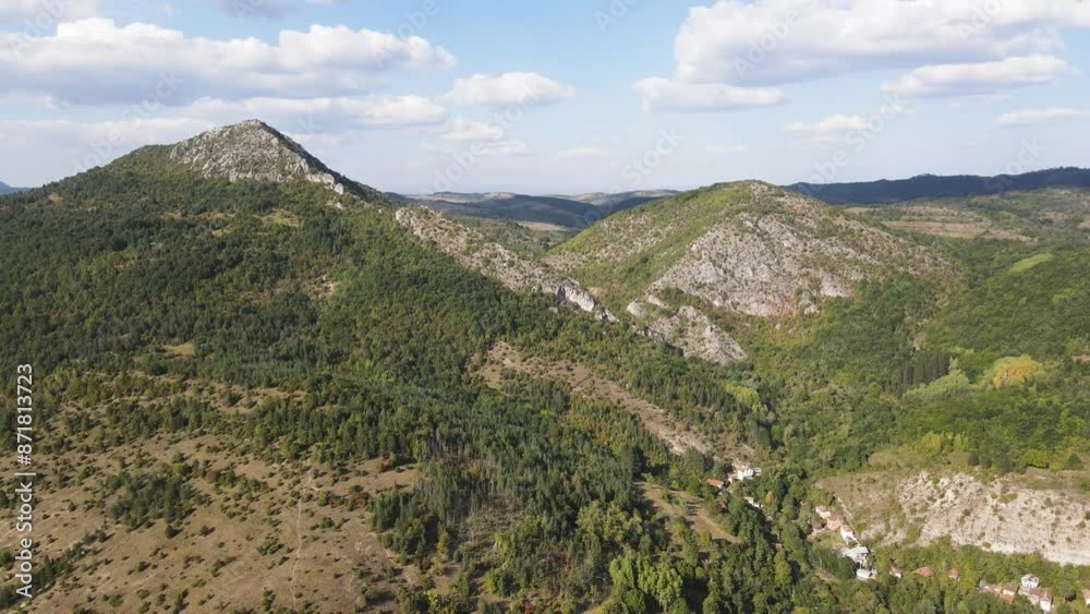 Amazing Autumn Landscape of Greben Mountain near Dragovski kamak Peak, Pernik Region, Bulgaria Amazing Autumn Landscape of Greben Mountain near Dragovski kamak Peak, Pernik Region, Bulgaria