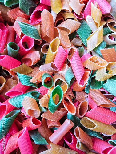 Fryums unfried pasta food colorful uncooked  fryum ring frites raw frituras rings heap of frites closeup view image stock photo  photo