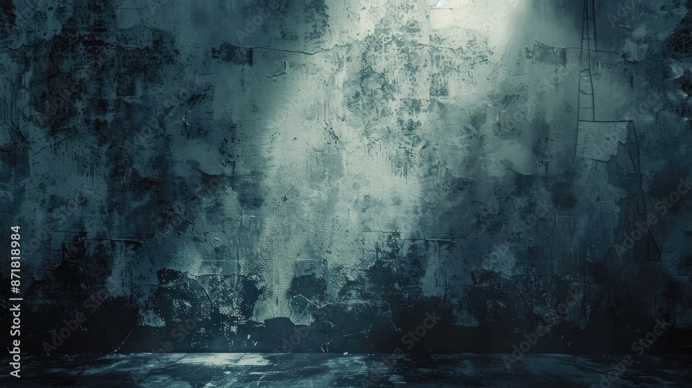 Naklejka premium Empty grunge wall with spotlight for text