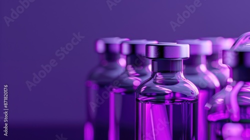 COVID 19 vaccines on purple backdrop signal health usher new normality