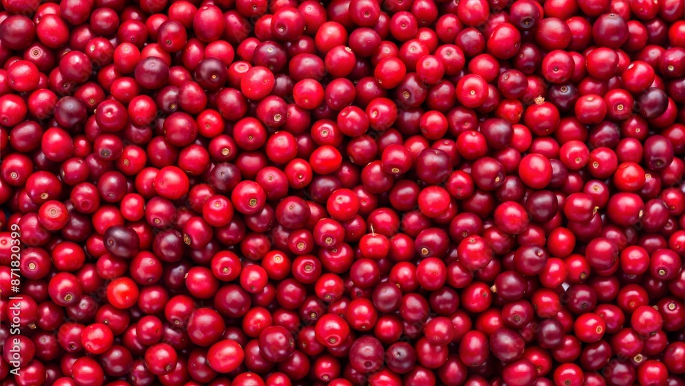 red cranberry spread out evenly to form a textured background. red cranberry spread out evenly to form a textured background.