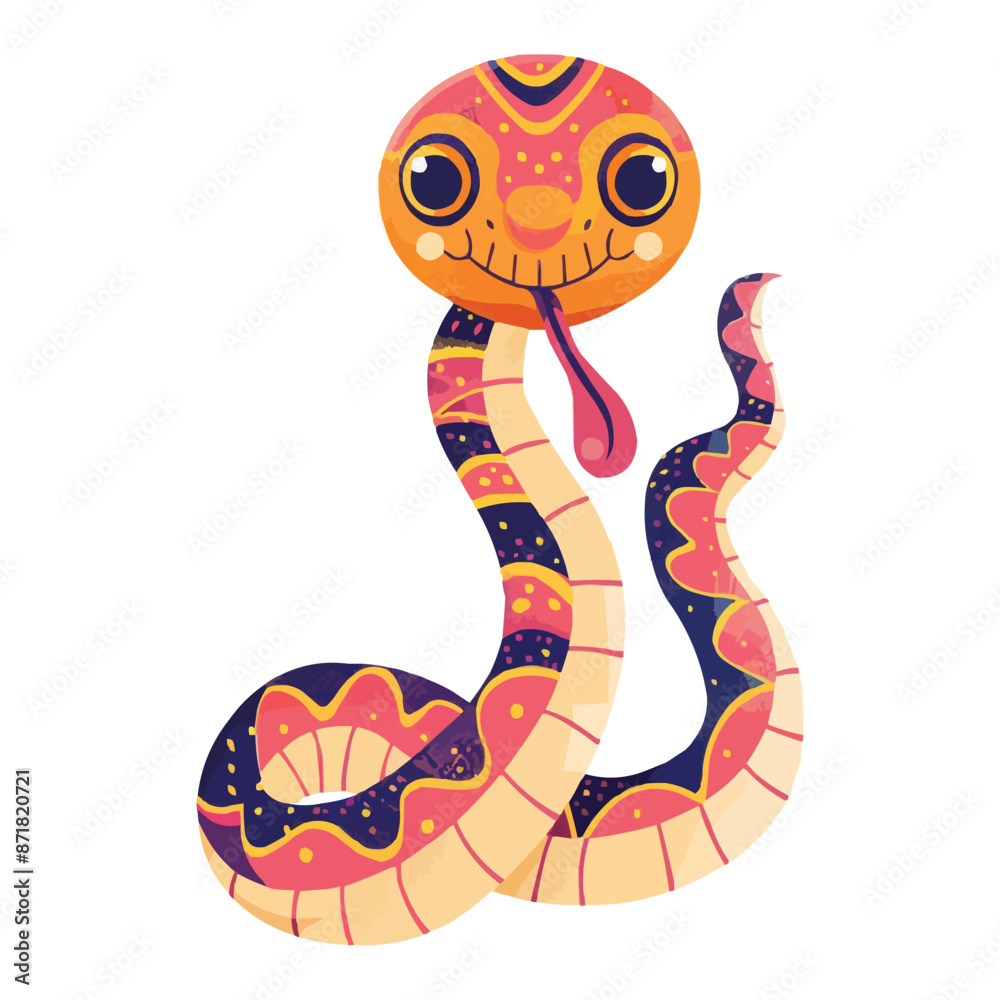 Fototapeta premium cute Cartoon snake posing and sticking out tongue vector
