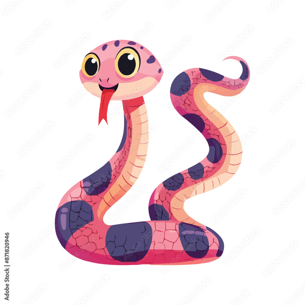Fototapeta premium cute Cartoon snake posing and sticking out tongue vector