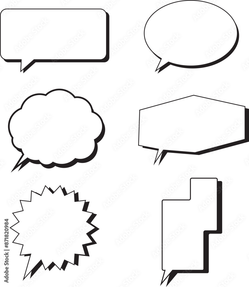 Fototapeta premium 影付き吹き出しセット