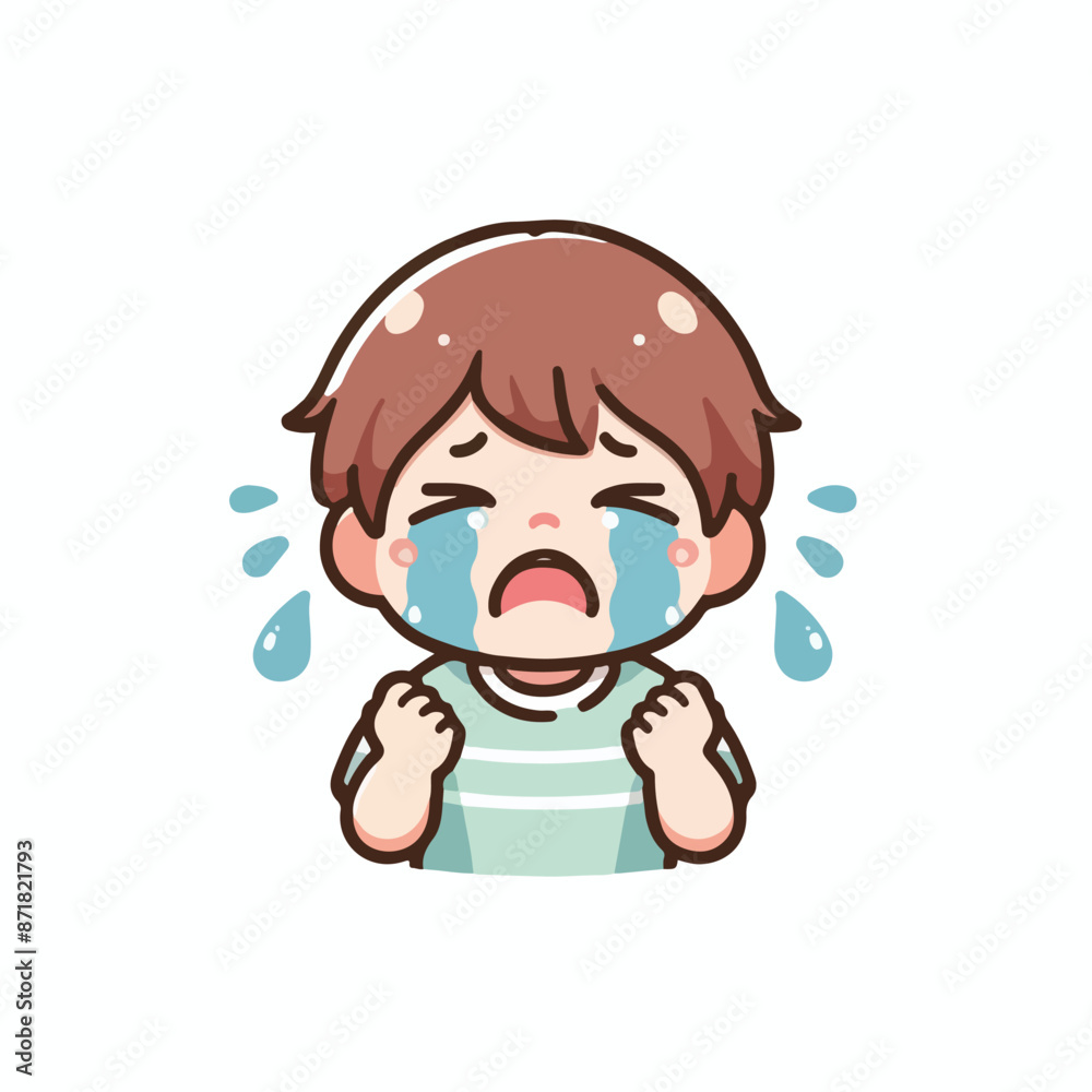 Vector image of crying little child Vector image of crying little child
