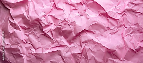 Wallpaper Mural Textured pink crumpled paper backdrop resembling wrinkled rose wrapping paper, with space for adding images. Torontodigital.ca