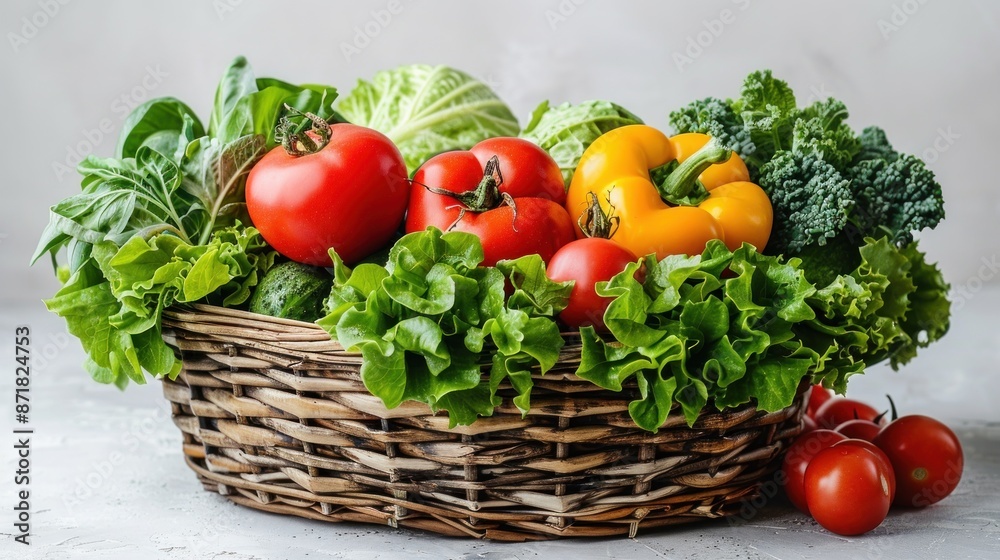 Fresh Vegetables in a Wicker Basket Fresh Vegetables in a Wicker Basket