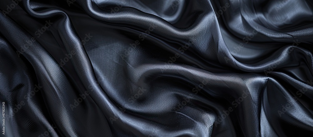 Fototapeta premium Elegant black silk fabric is stunning alone or as an accessory to complement your ideal choice in a beautifully showcased copy space image.