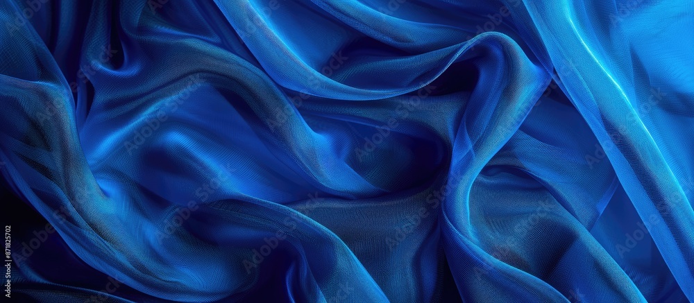Obraz premium Background with a blue fabric texture providing copy space image.