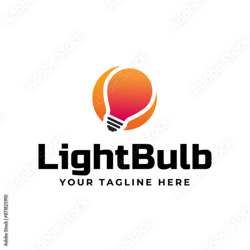 Light bulb logo design vector.