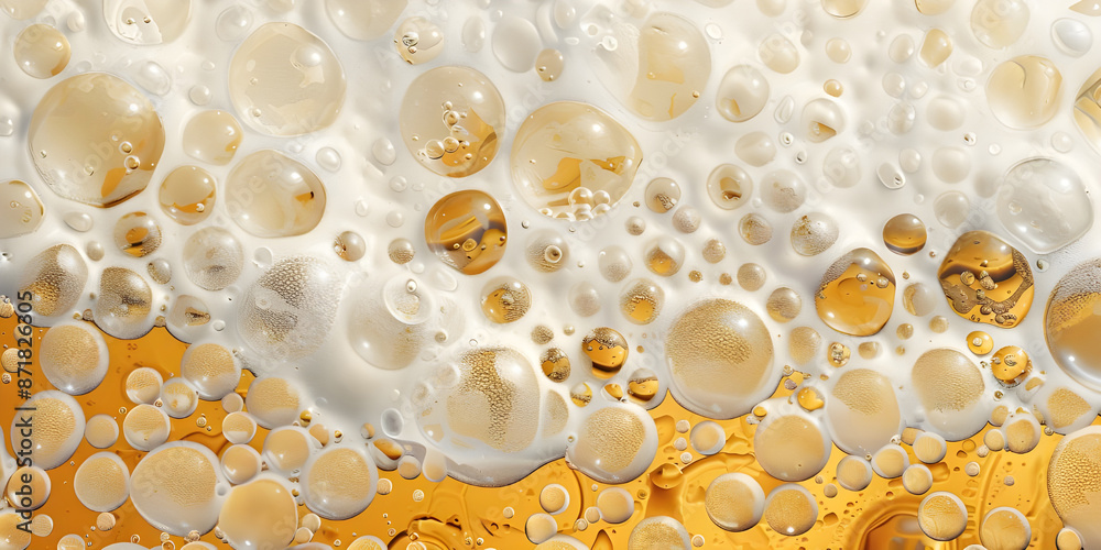 Beer froth with foam bubbles texture background - Ai Generated Beer froth with foam bubbles texture background - Ai Generated