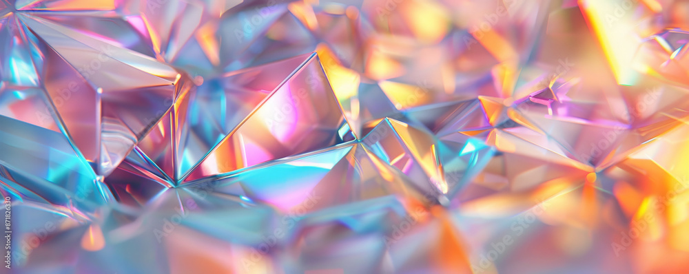Abstract iridescent background design, 3d render, showcasing a crystalline, lattice structure. The iridescent surfaces catch the light, creating a stunning interplay of shifting colors and reflections Abstract iridescent background design, 3d render, showcasing a crystalline, lattice structure. The iridescent surfaces catch the light, creating a stunning interplay of shifting colors and reflections