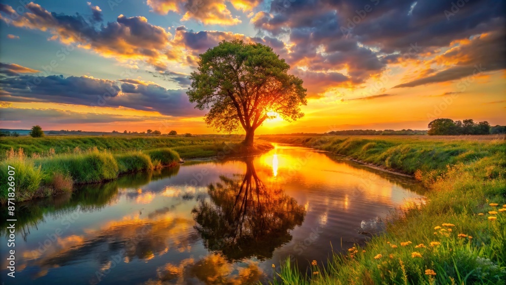 Fototapeta premium sunrise over the river