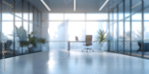 Blurred modern business office interior background- Ai Generated