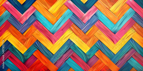 Chevron pattern in bright colors background - Ai Generated