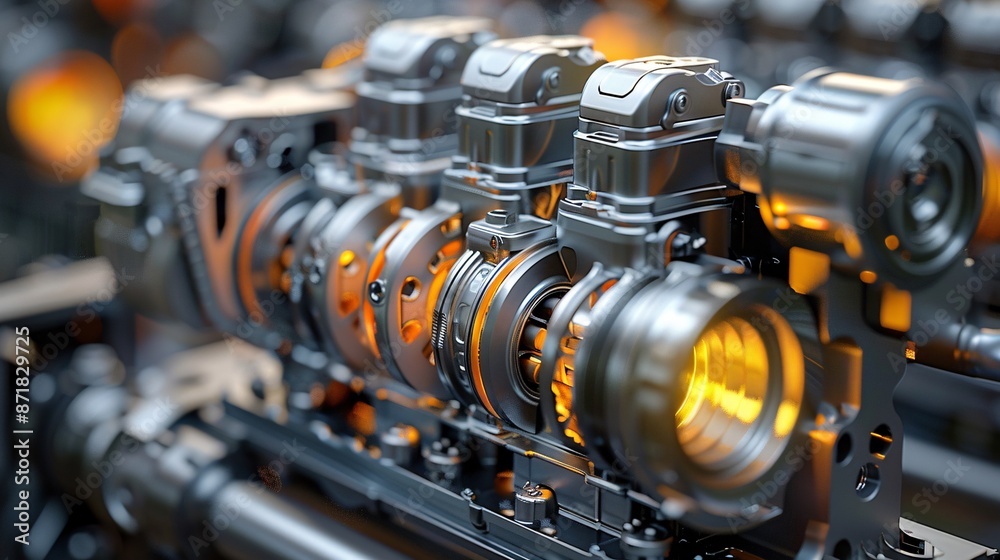 Detailed cutaway diagram of a car engine, showcasing internal ...