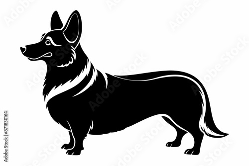 corgi dog breed silhouette,Dog silhouette design ,Dog vector,Dog outline  © Creative design zone