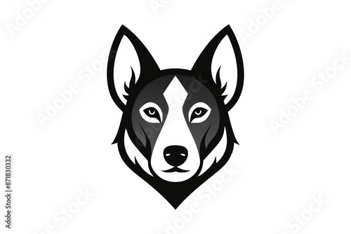 dog head icon silhouette vector art illustration © Creative design zone