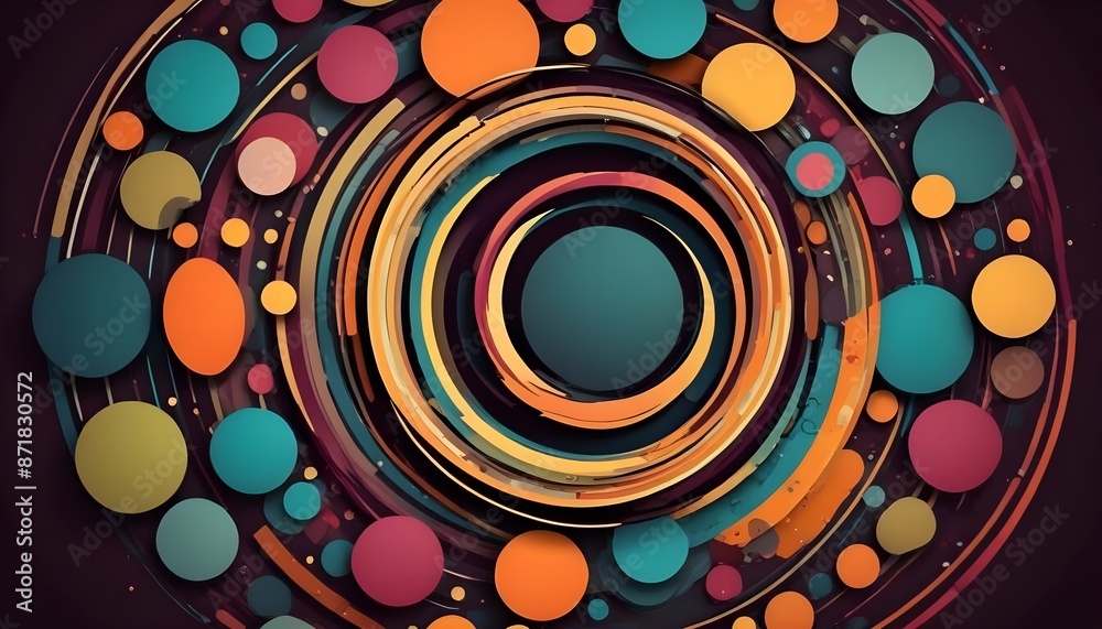 Fototapeta premium Circle within circles abstract background