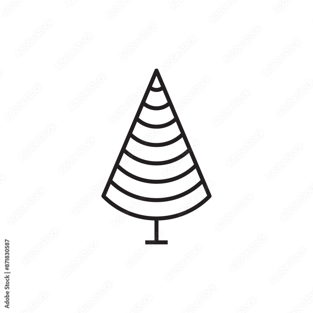 Simple Tree linear icon vector. Forest tree illustration. Christmas tree symbols.