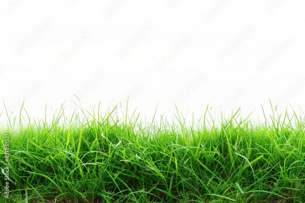 Fototapeta premium scenic outdoor setting showcasing lush green grass against a pure white backdrop