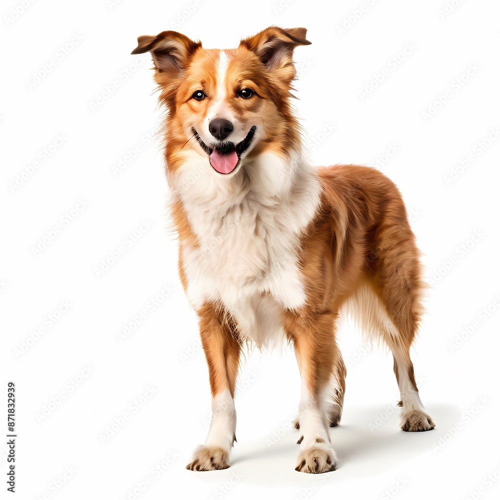 Vlpino Italiano dog breed standing against white background, Ai Generated Vlpino Italiano dog breed standing against white background, Ai Generated