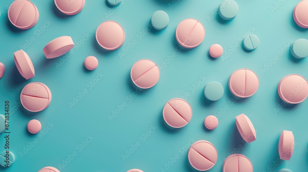 Mirtazapine medication tablets with empty space for medical ideas Mirtazapine medication tablets with empty space for medical ideas