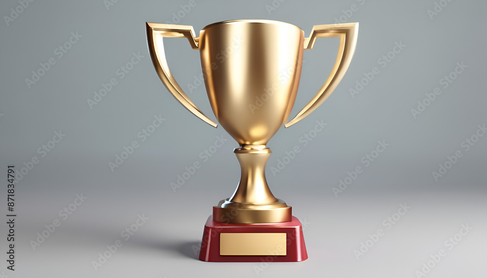 Fototapeta premium Gold Trophy Cup Isolated on White Background