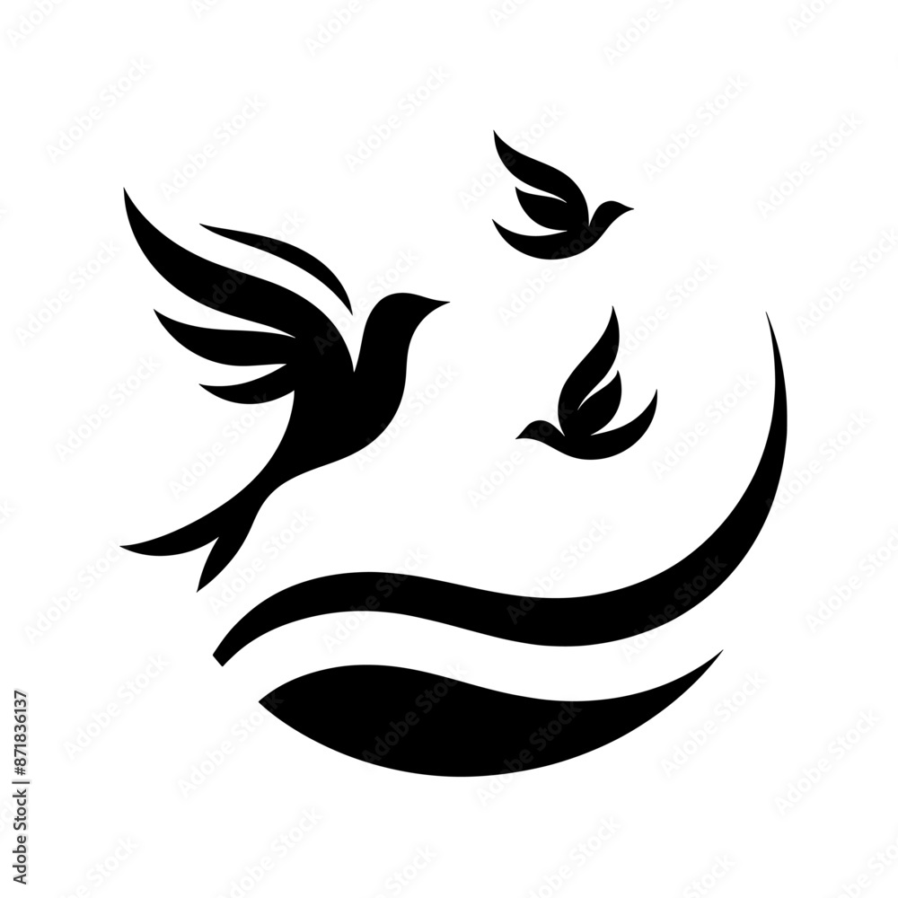 silhouette logo Bird Artistic silhouette logo Bird Artistic