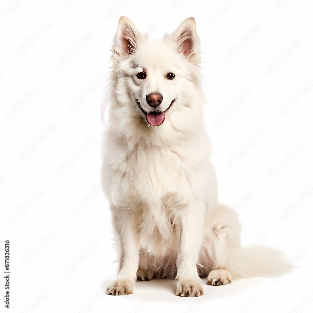 Vlpino Italiano dog breed standing against white background, Ai Generated Vlpino Italiano dog breed standing against white background, Ai Generated