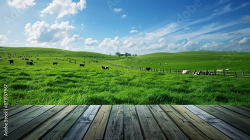 The green pasture with cows © MP Studio