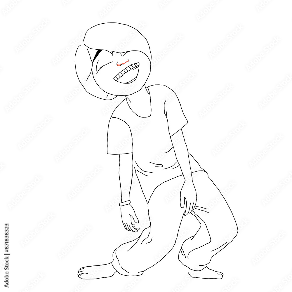 Ταπετσαρία The character is laughing because she is having fun