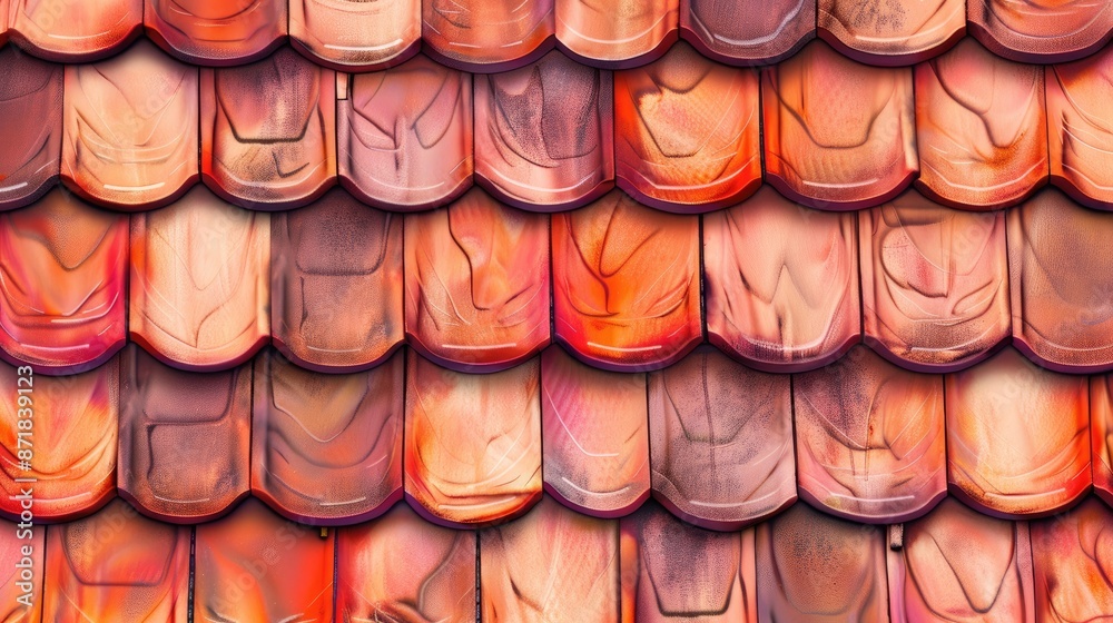Red clay tile roof background with architectural beauty and vintage pattern Red clay tile roof background with architectural beauty and vintage pattern
