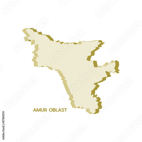 Amur Oblast Map - World Map International vector template. Russia region silhouette vector illustration