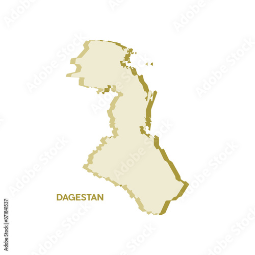 Dagestan Map - World Map International vector template. Russia region silhouette vector illustration