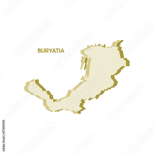 Buryatia Map - World Map International vector template. Russia region silhouette vector illustration