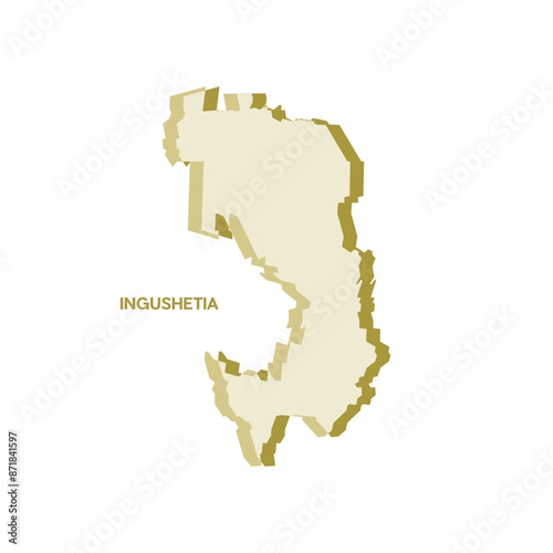 Ingushetia Map - World Map International vector template. Russia region silhouette vector illustration