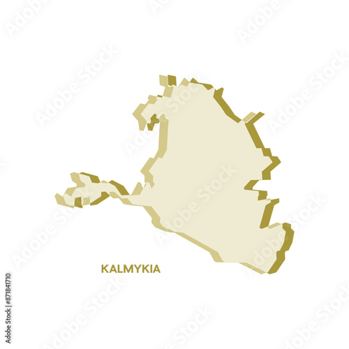 Kalmykia Map - World Map International vector template. Russia region silhouette vector illustration
