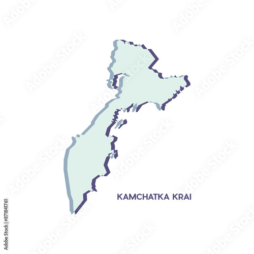 Kamchatka Krai Map - World Map International vector template. Russia region silhouette vector illustration