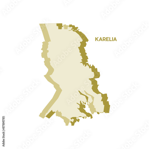 Karelia Map - World Map International vector template. Russia region silhouette vector illustration