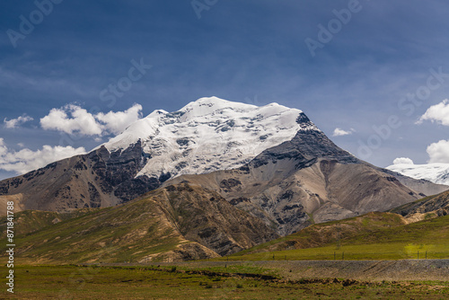 Noijin Kangsang Peak, Tibet, China, blue sky with copy space for text